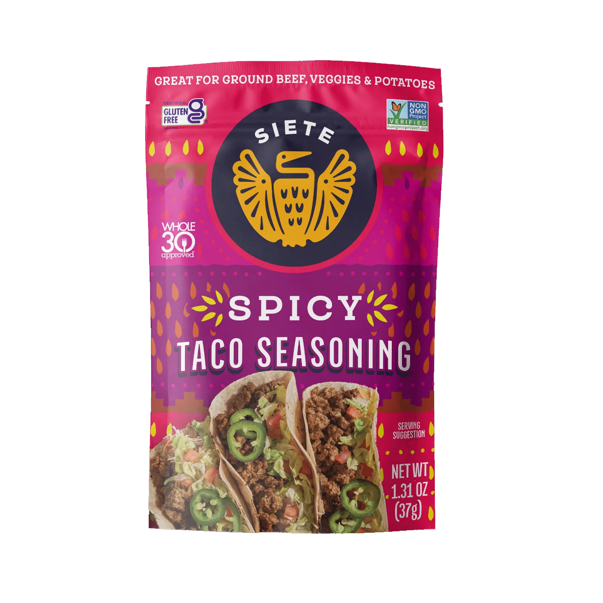 Siete Family Foods, Seasoning Spicy Taco, Case Of 12, 1.31 oz