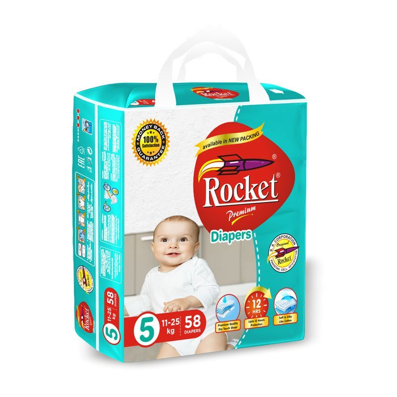 ROCKET PREMIUM DIAPER JUMBO XL 58PCS (11-25KG)