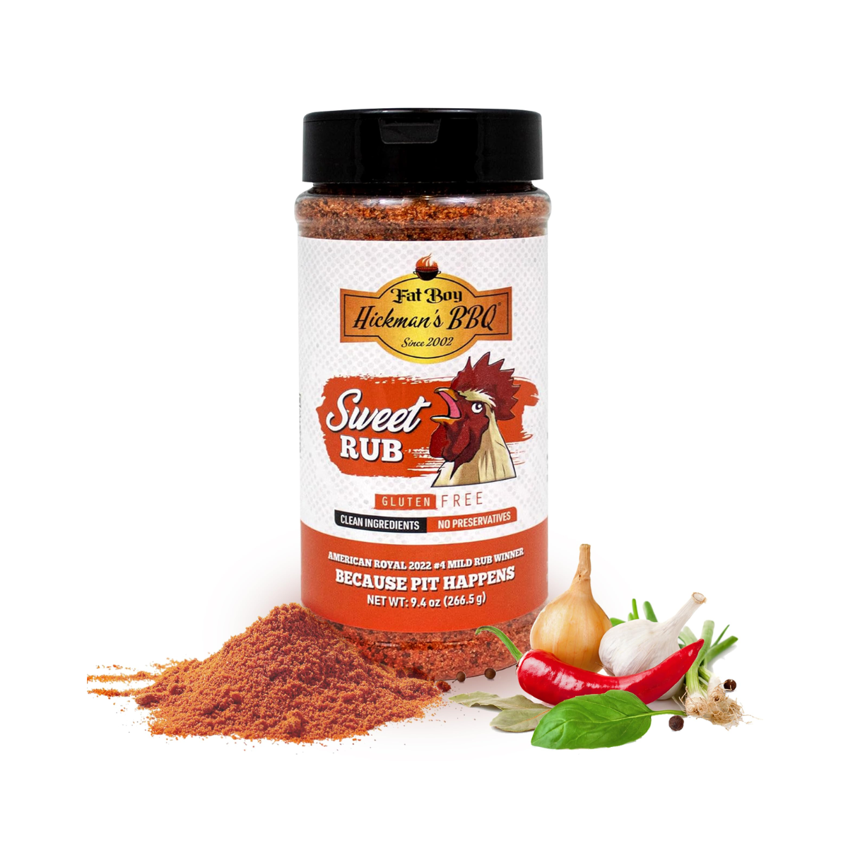 Fat Boy Hickman's BBQ Sweet Rub - Case of 6 - 9.4 oz