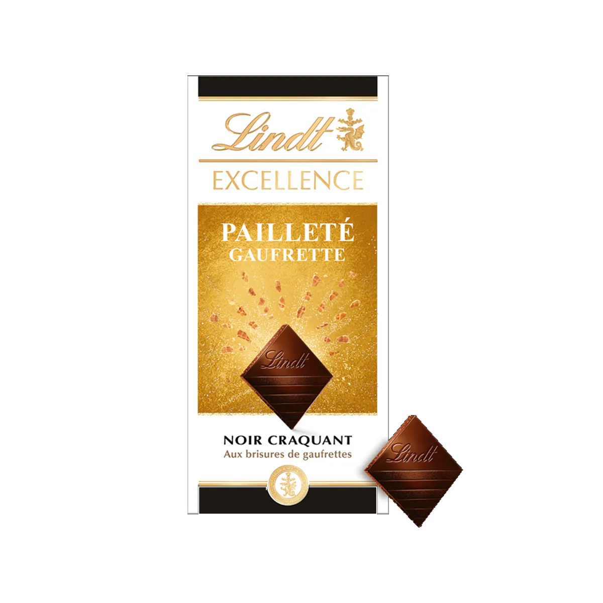 Lindt Excellence Paillete Gaufrette Noir Craquant 100G