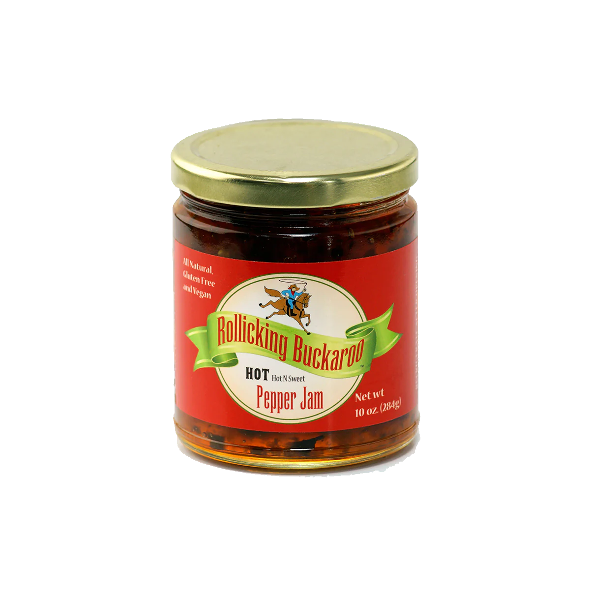 Rollicking Buckaroo Pepper Jam Hot  "Hot N Sweet" - Case of 12 - 10 oz
