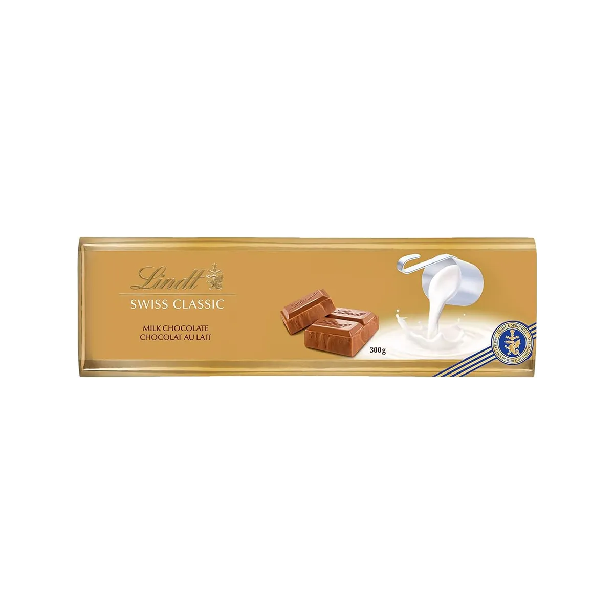Lindt Swiss Gold Bar Classic Milk Chocolate 300G