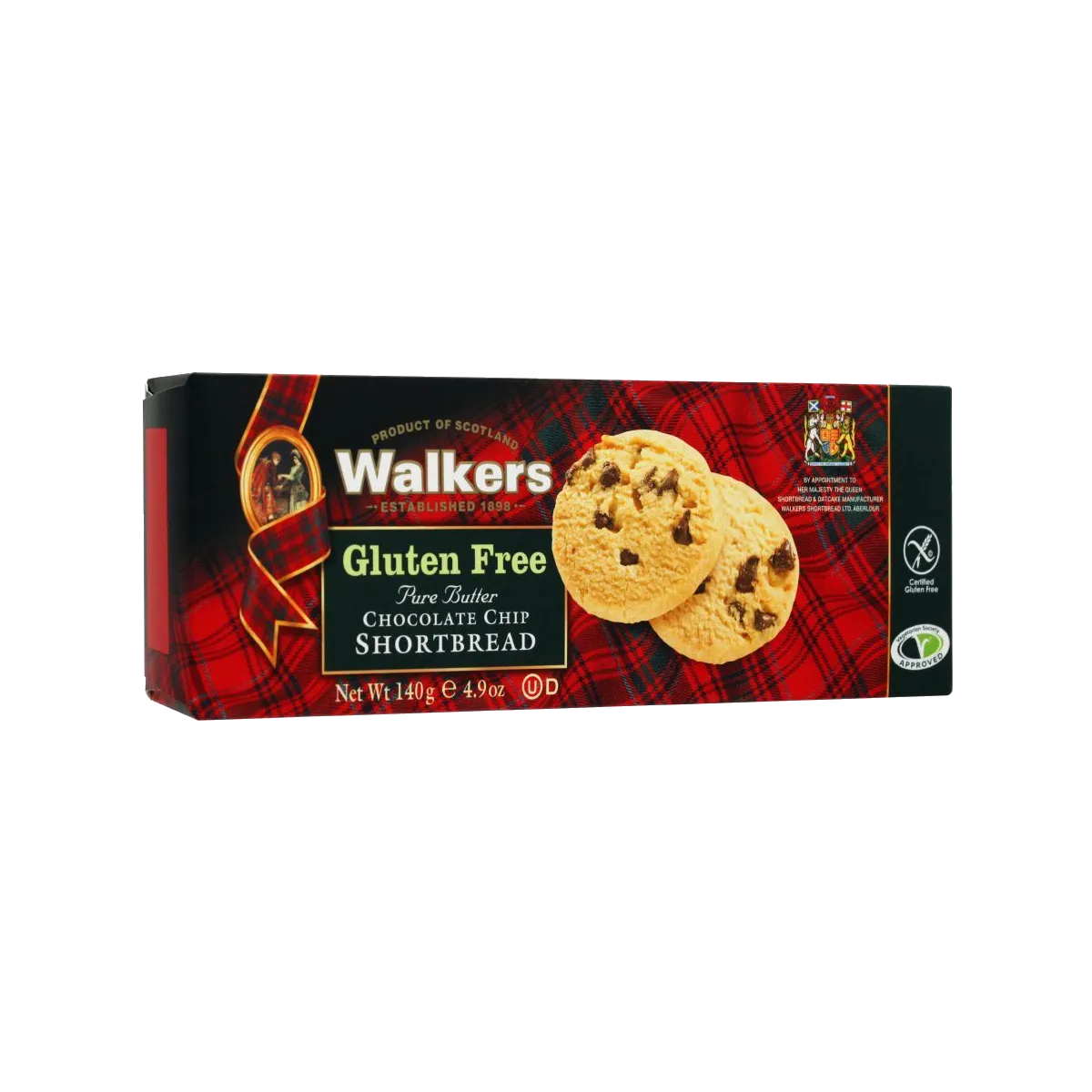 Walkers Gluten Free Chocolate Chip Shortbread 140G