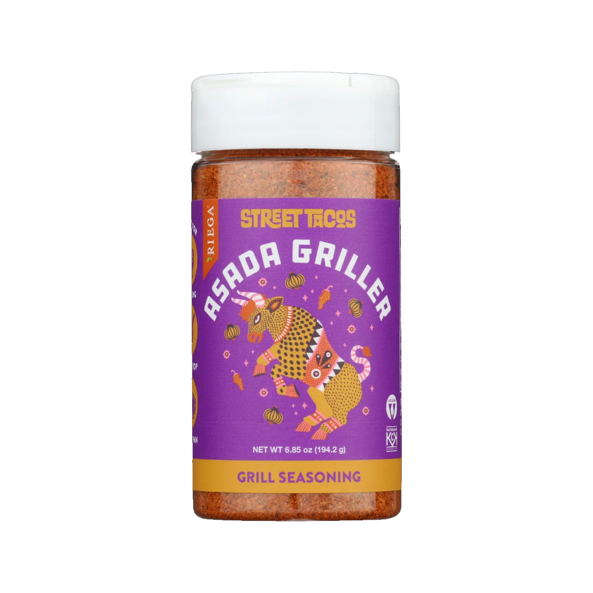 Riega Foods, Street Tacos Asada Griller Seasoning, Case Of 6, 6.85 oz