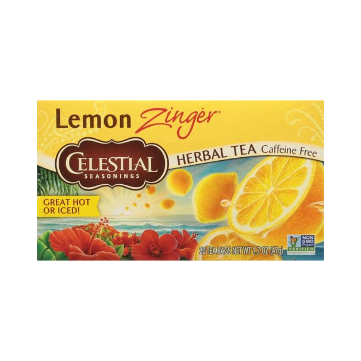 Celestial Seasonings, Herbal Tea Lemon Zinger 20 Tea Bags, Case Of 6, 20 bag