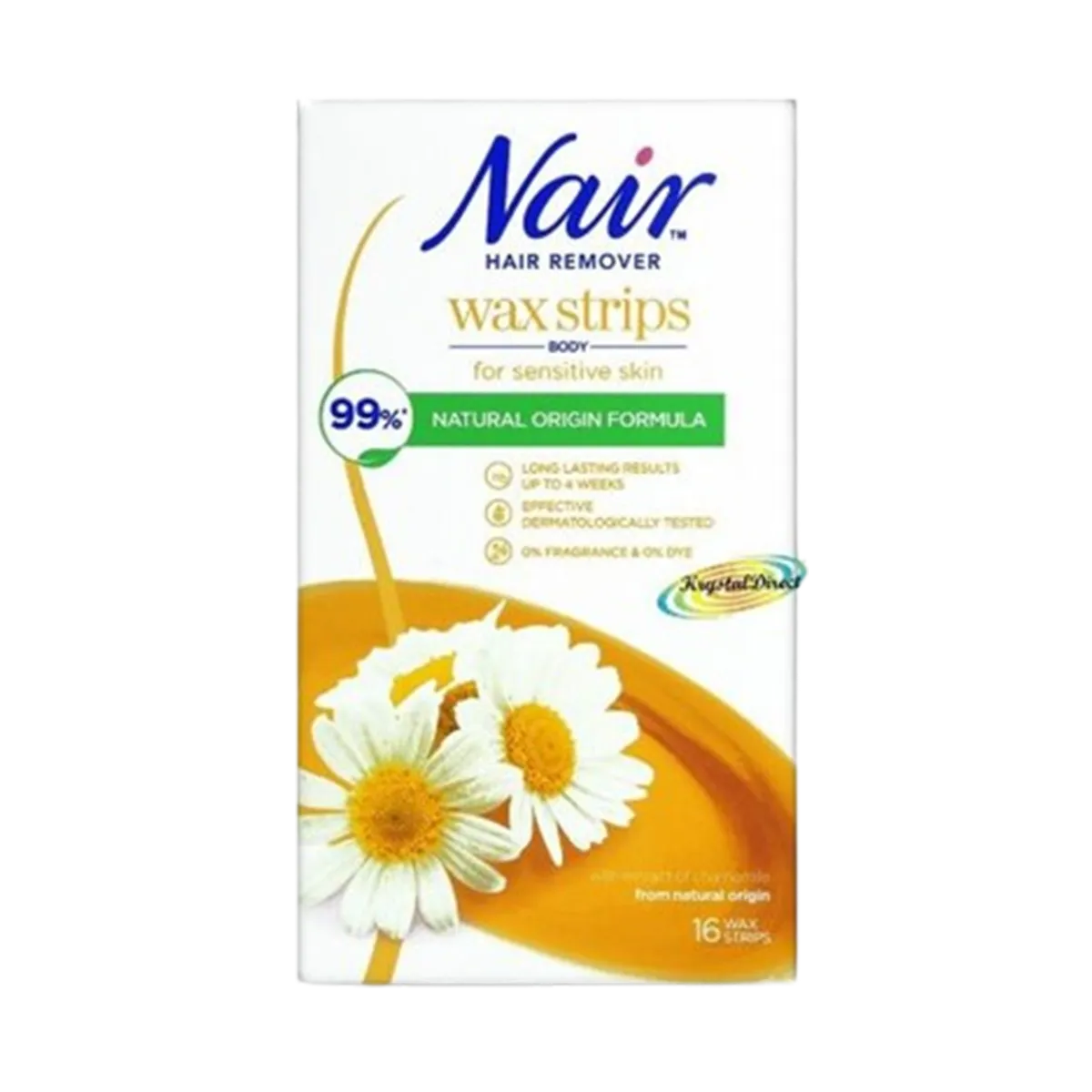 Nair Body Sensitive Skin Natural Origin 16 Wax Strips