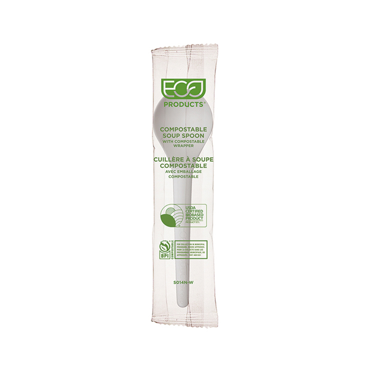 ECO-PRODUCTS - Plantware Renewable & Compostable Soup Spoon - 6in White - Case of 1000 - 6in