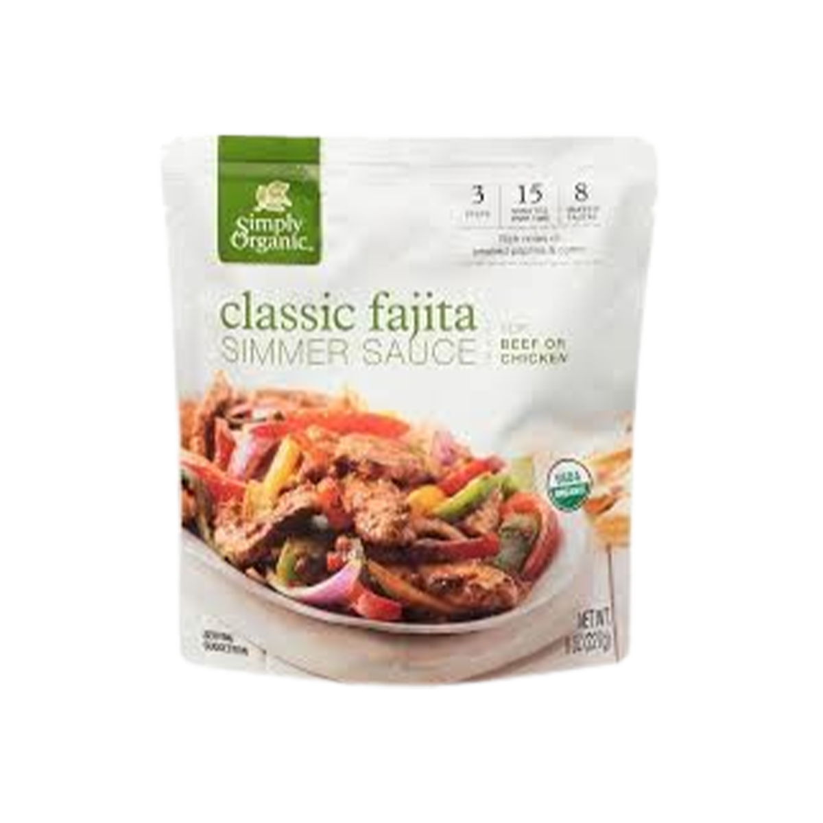 Simply Organic, Organic Simmer Sauce Classic Fajita, Case Of 6, 8 oz
