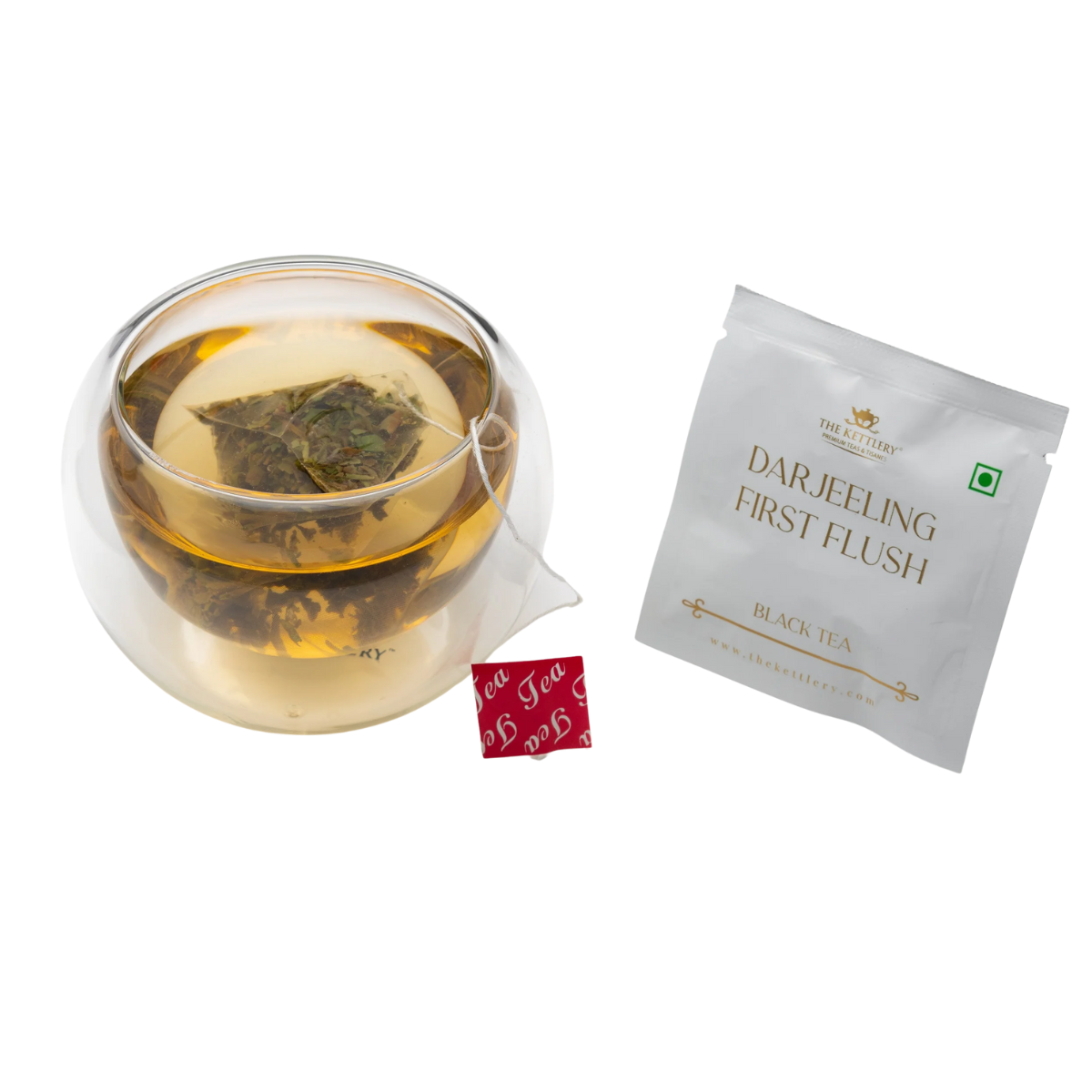 The Kettlery Darjeeling First Flush Tea Bags (Pack of 25) - Black tea - Case of 18