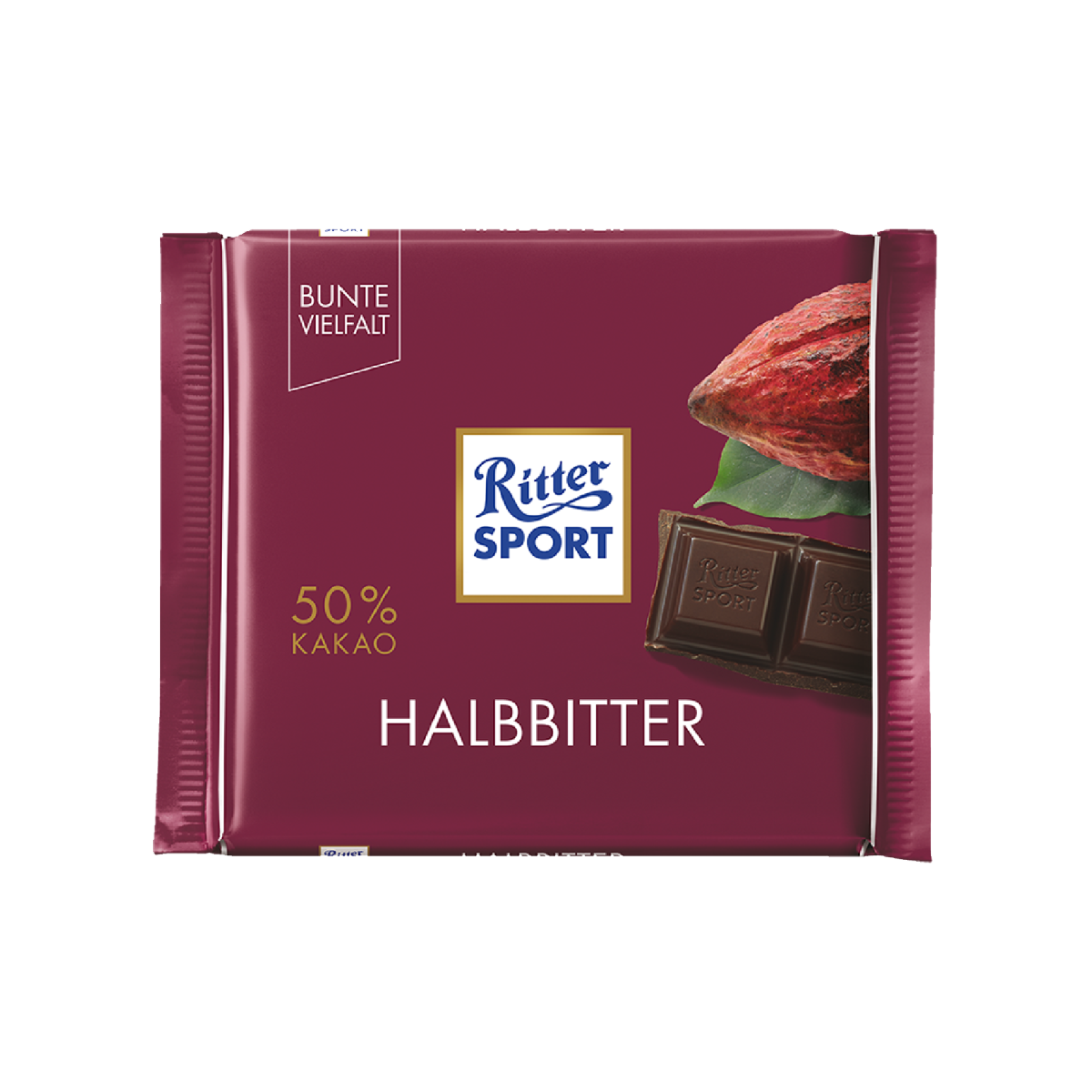 Ritter Sport Chocolate Dark 50% Halbbitter 100g