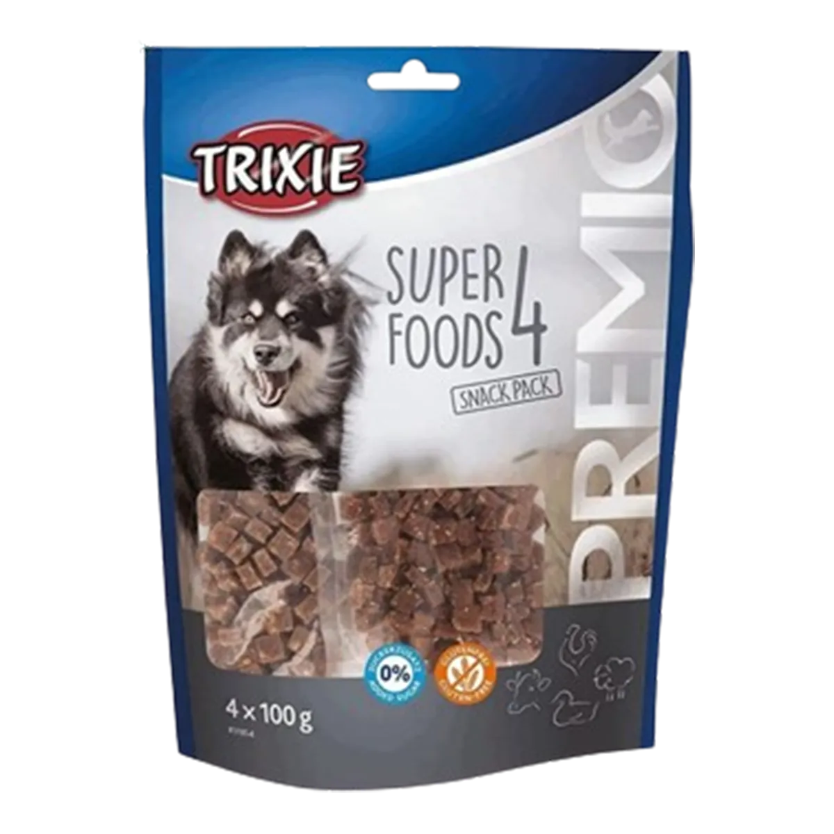 TRIXIE Premio 4 Superfood Chicken Duck Beef Lamb 4x100g