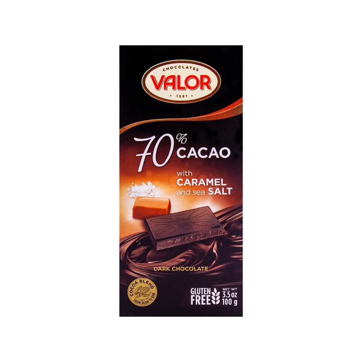 Valor Chocolate 70% Caramel With Sea Salt 100g
