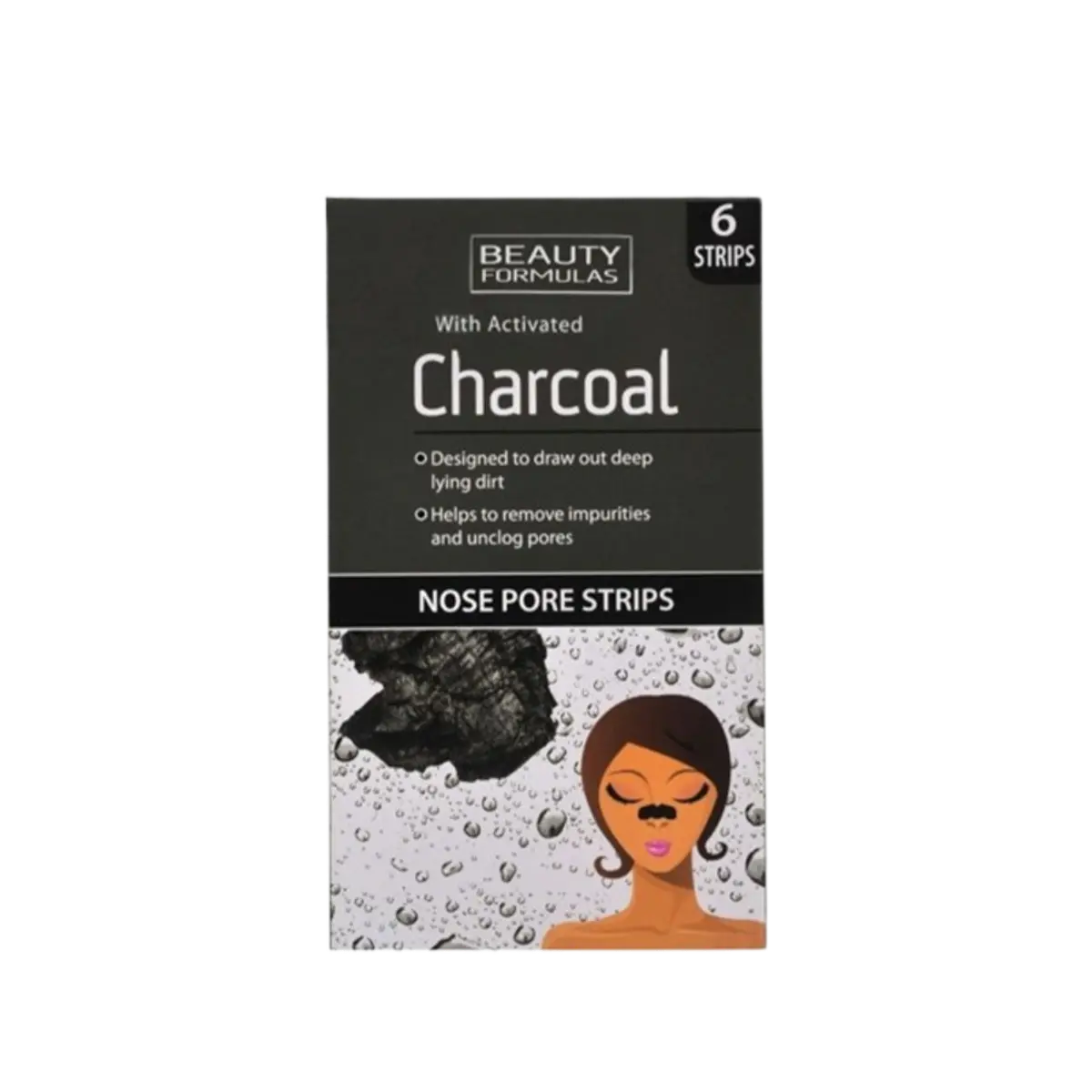 Beauty Formulas Nose Pore Strips Charcoal 6Pcs
