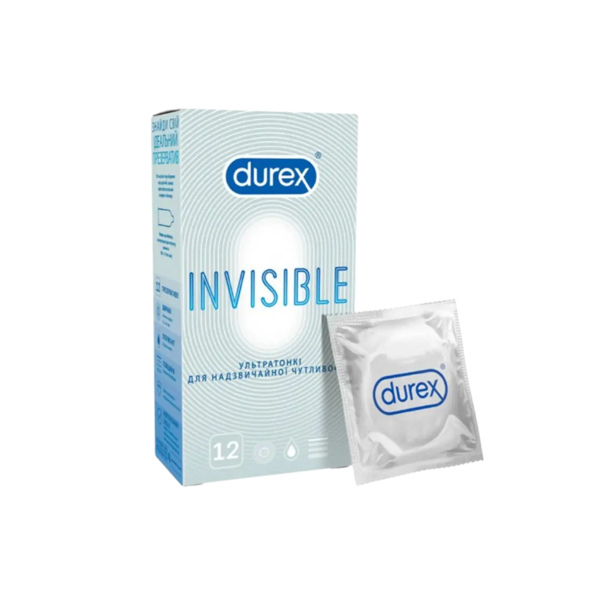 Durex Invisible Extra Fine Extra Lubricated 12 Condoms