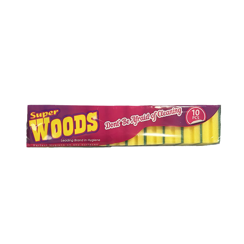 Super Woods Clean Scrub Kitchen Sponges 10Pic