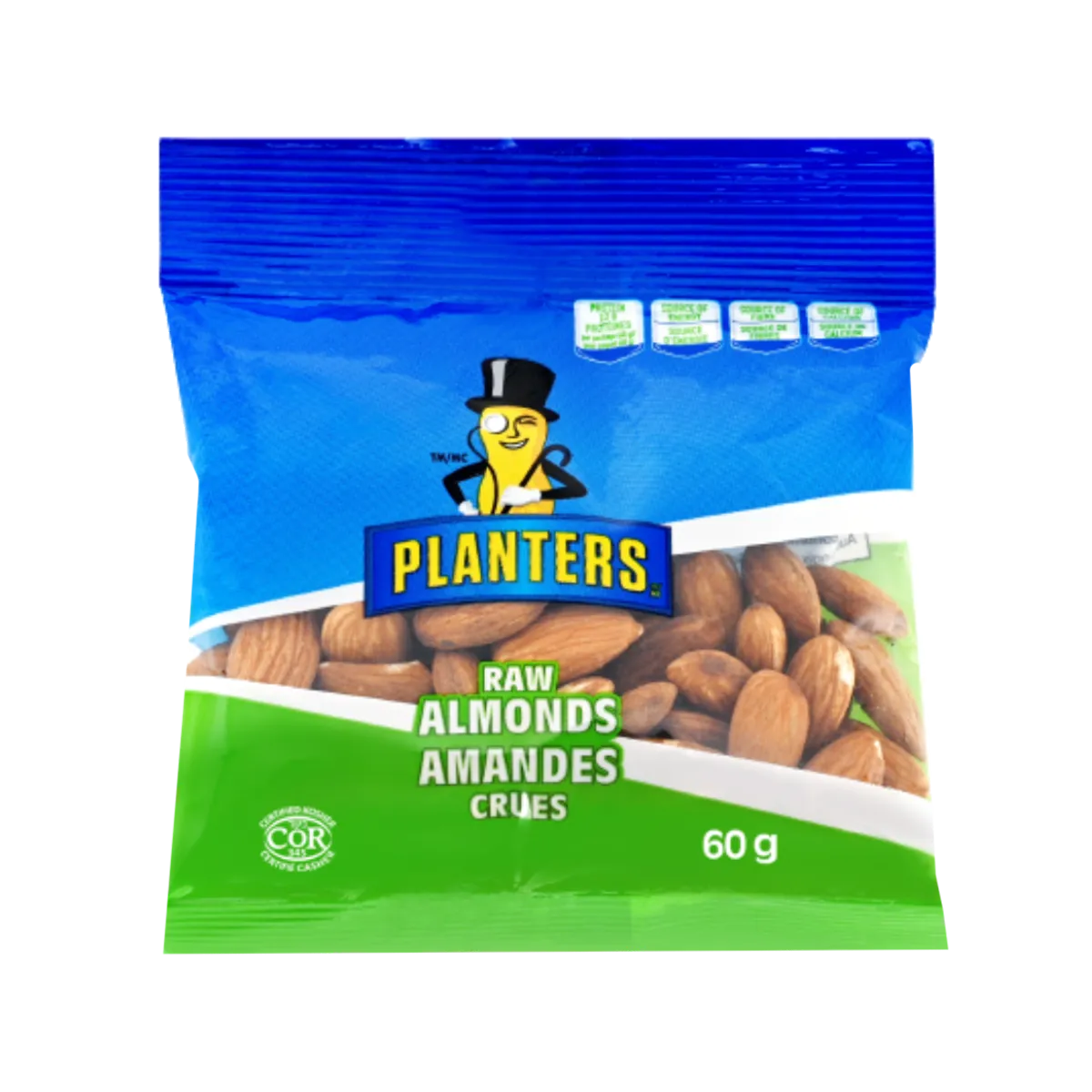 Planters Raw Almonds 60G