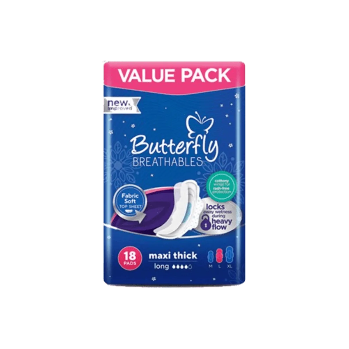 Butterfly Breathables 18s Maxi Thick Large Value Pack