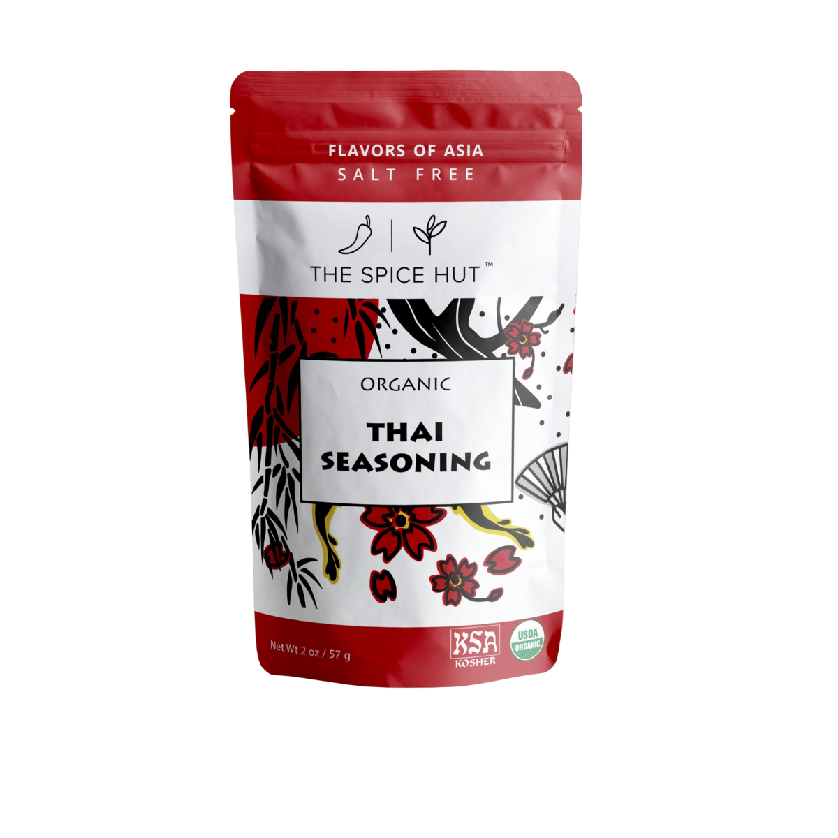 The Spice Hut, Organic Thai Seasoning, Case of 6 Pouches, 2 Ounces / Pouch