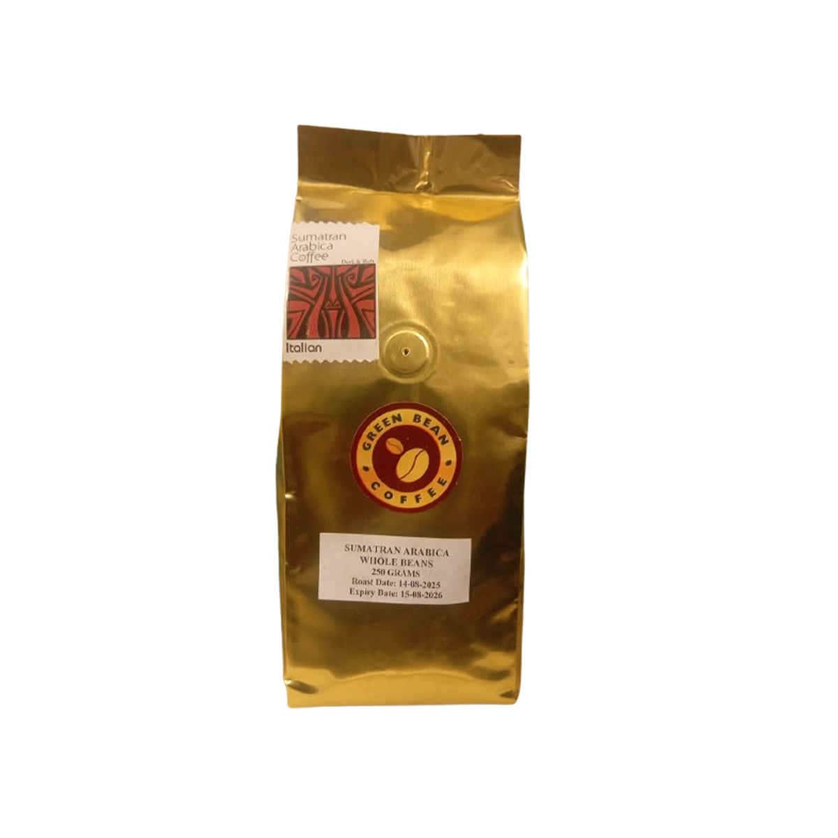 Sumatran Green Coffee Bean Whole Italian 250g