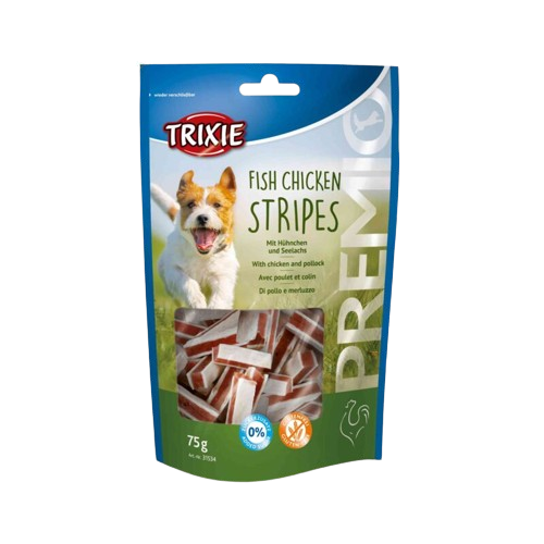 Trixie Dog Snack Fish Chicken Stripes 75g