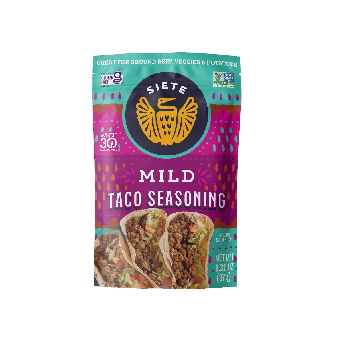Siete Family Foods, Seasoning Mild Taco, Case Of 12, 1.31 oz