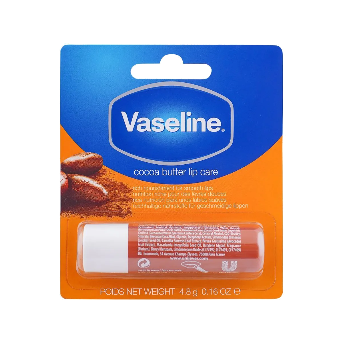 Vaseline Lip Therapy Cocoa Butter, 4.8 Gm