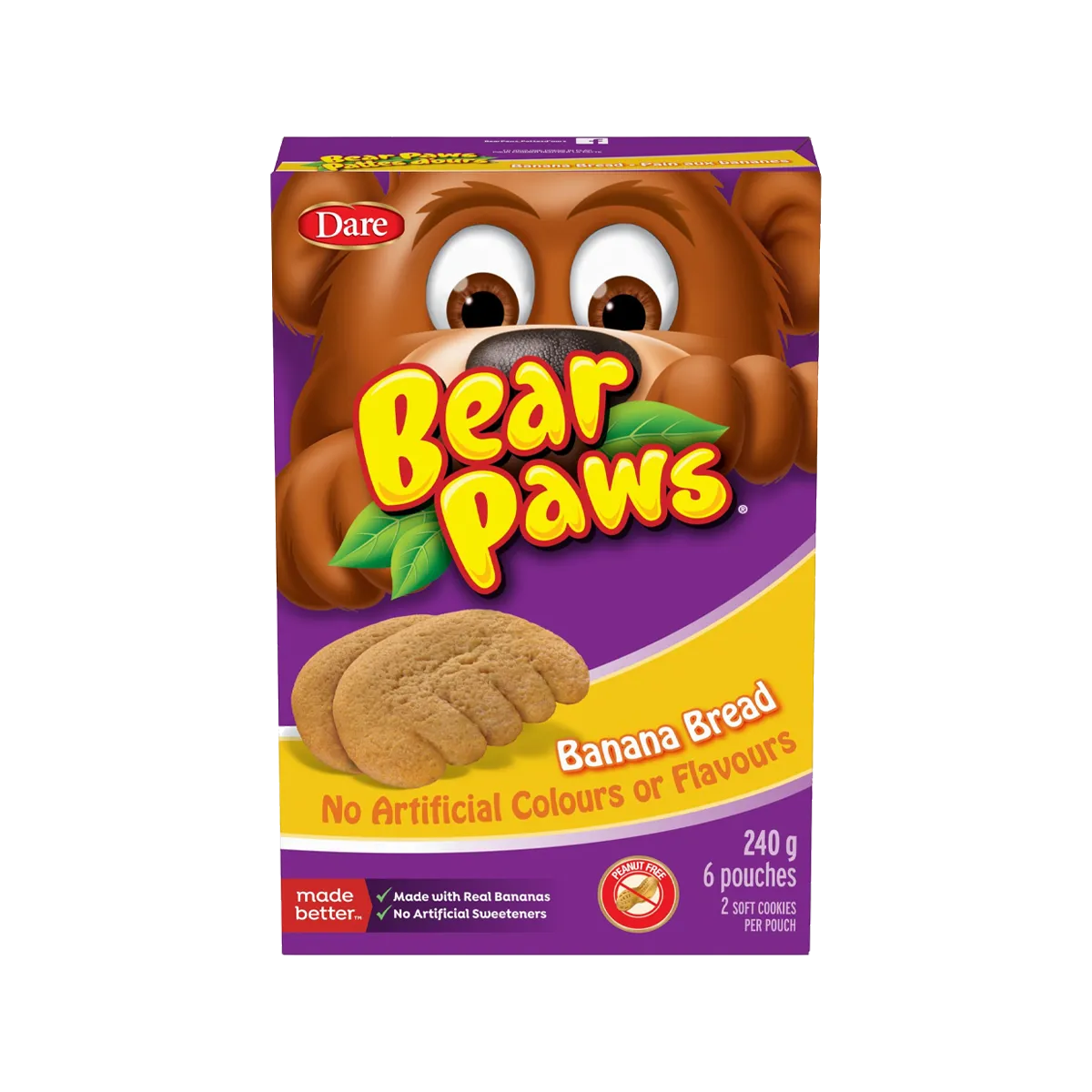 Dare Bear Paws Banana Bread Soft Cookies 240G