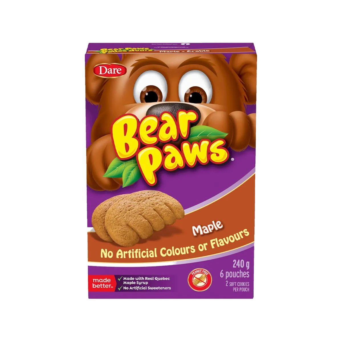 Dare Bear Paws Maple Soft Cookies 240G
