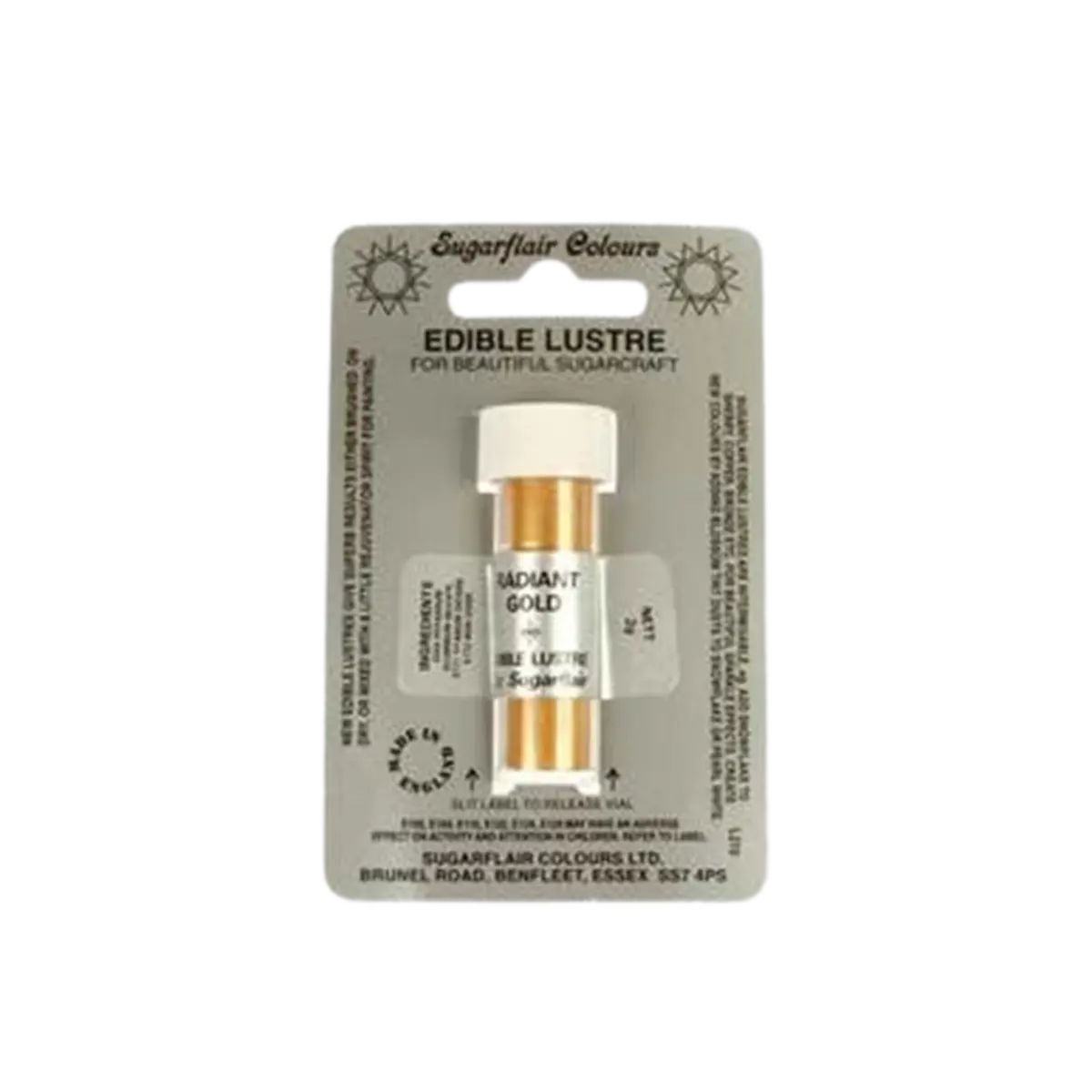 Sugarflair Edible Yellow Gold Lustre Dust Powder 2G