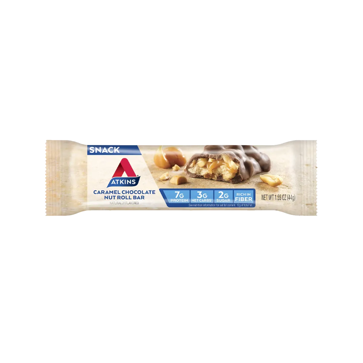 Atkins Snack Bar Caramel Chocolate Nut Roll 44G