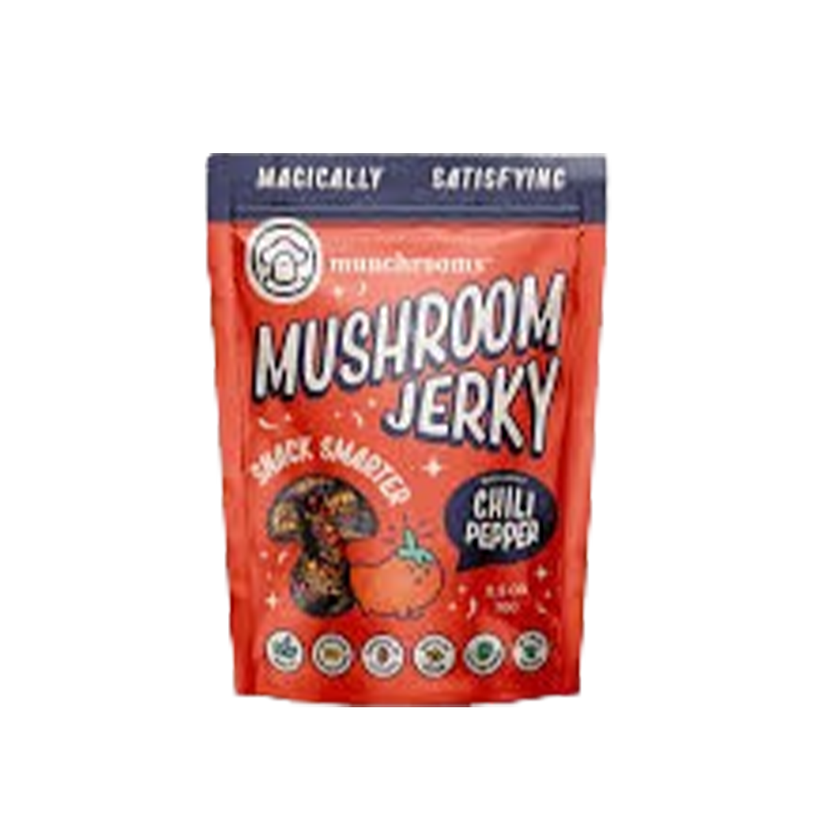 Munchrooms, Hot & Spicy Chili Pepper Shiitake Mushroom Jerky - Case of 12 - 2.5 OZ
