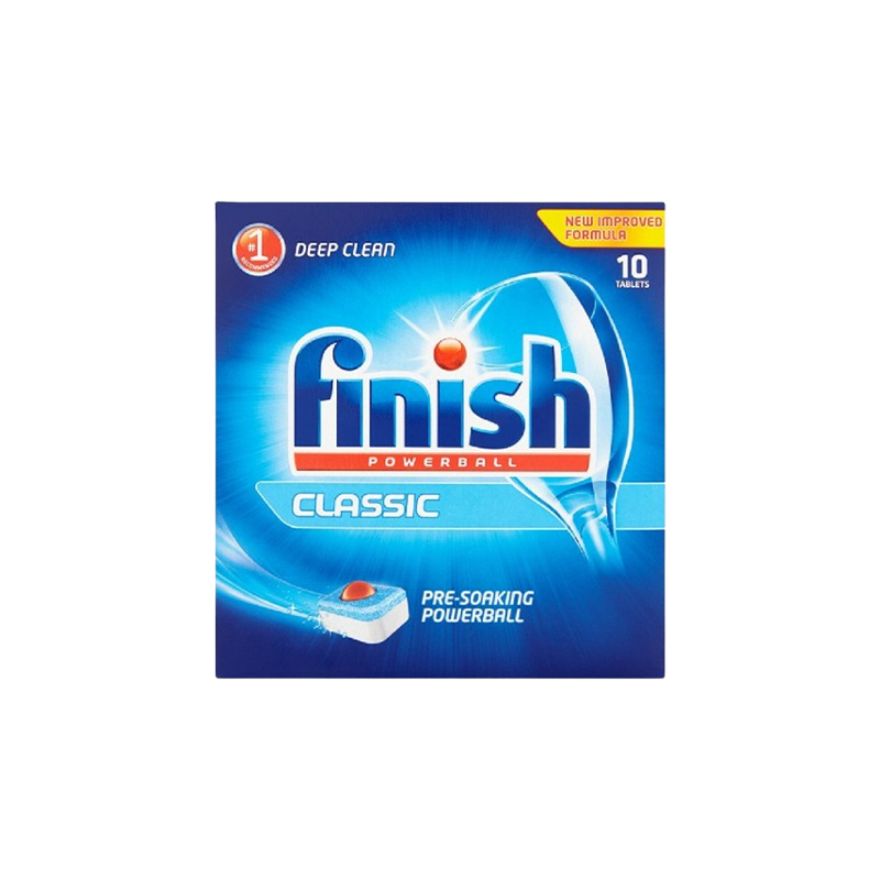 Finish Classic Pre-Soaking Powerball Dishwasher Cleaning Tablets Deep Clean - 10 Tablets