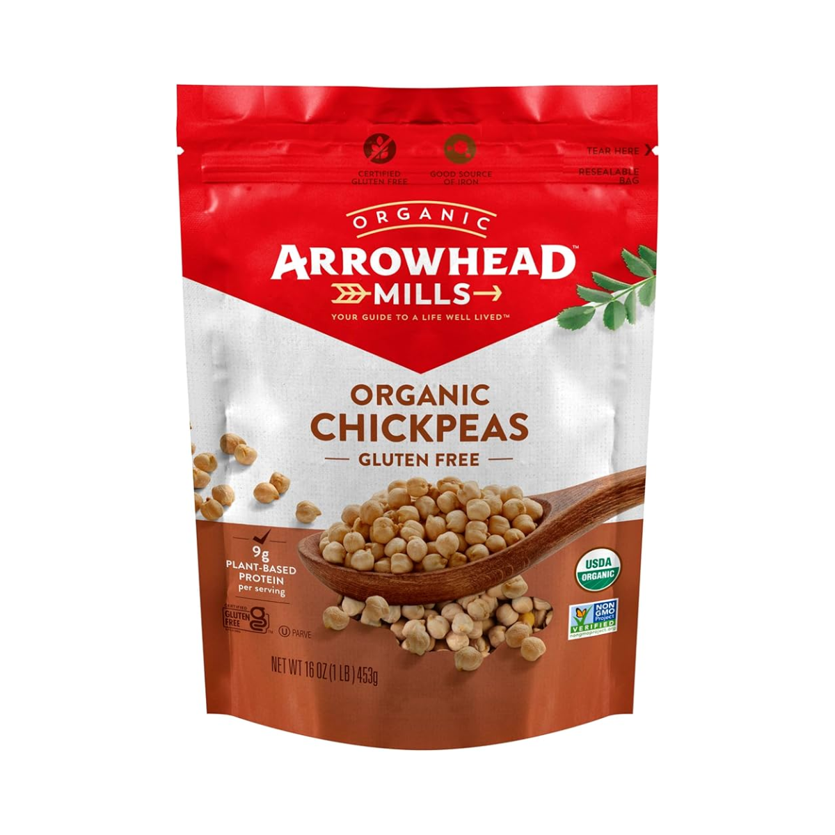 Arrowhead Mills, Organic Garbanzos Chickpeas, Case Of 6, 16 oz