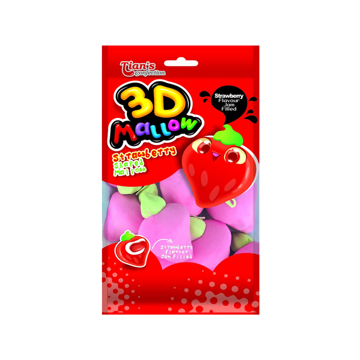 Tians Mallows 3D Strawberry 100gm
