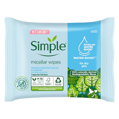 Simple Cleansing Wipes Water Boost 25Pcs