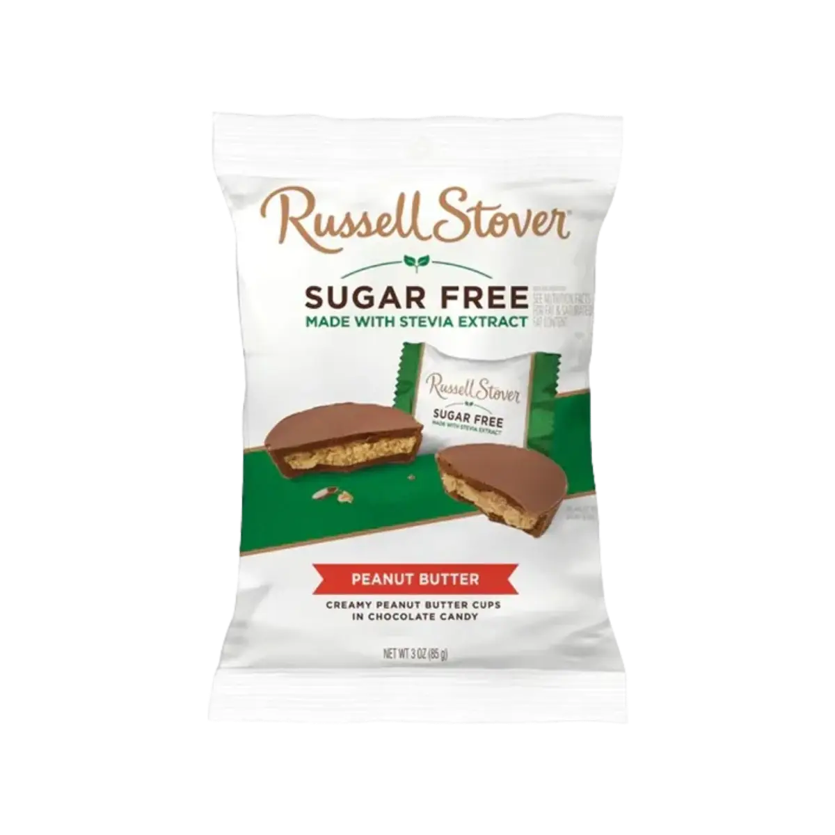 Russell Stover Sugar Free Chocolate Candy Peanut Butter 85G