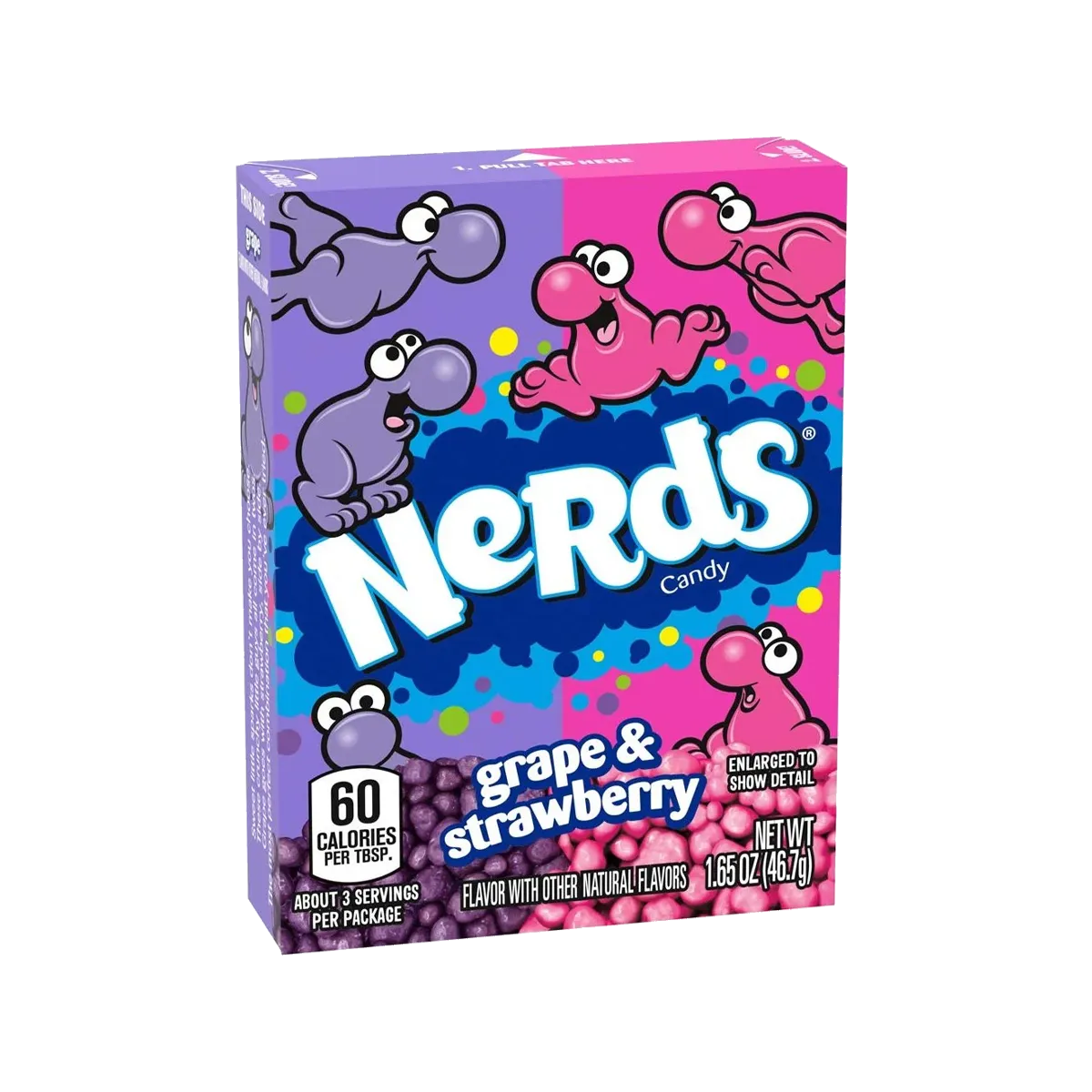 Wonka Nerds Candy Strawberry Grape 1.65Oz 46.7G