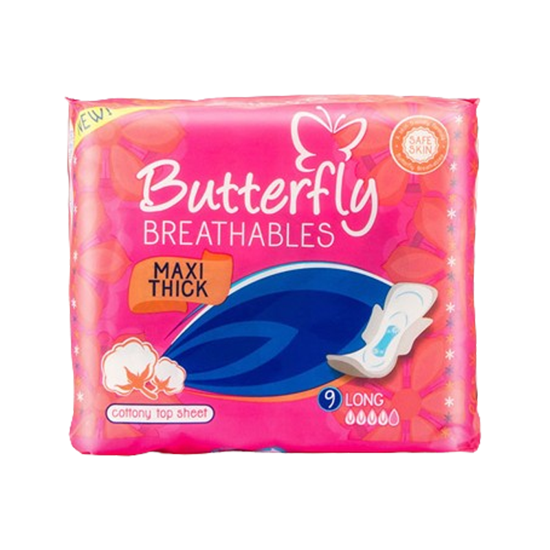 Butterfly Breathables Maxi Thick Long 9s - Feminine Care