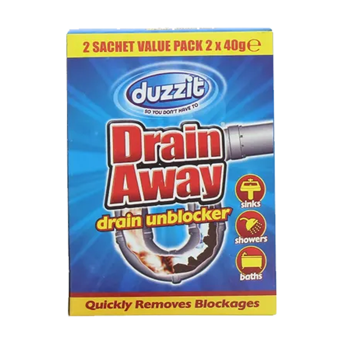 Duzzit drain away drain unblocker 2*40g