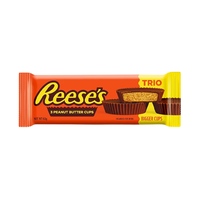 Reeses Peanut Butter Trio 3 Milk Chocolate Flavour Cups 63G