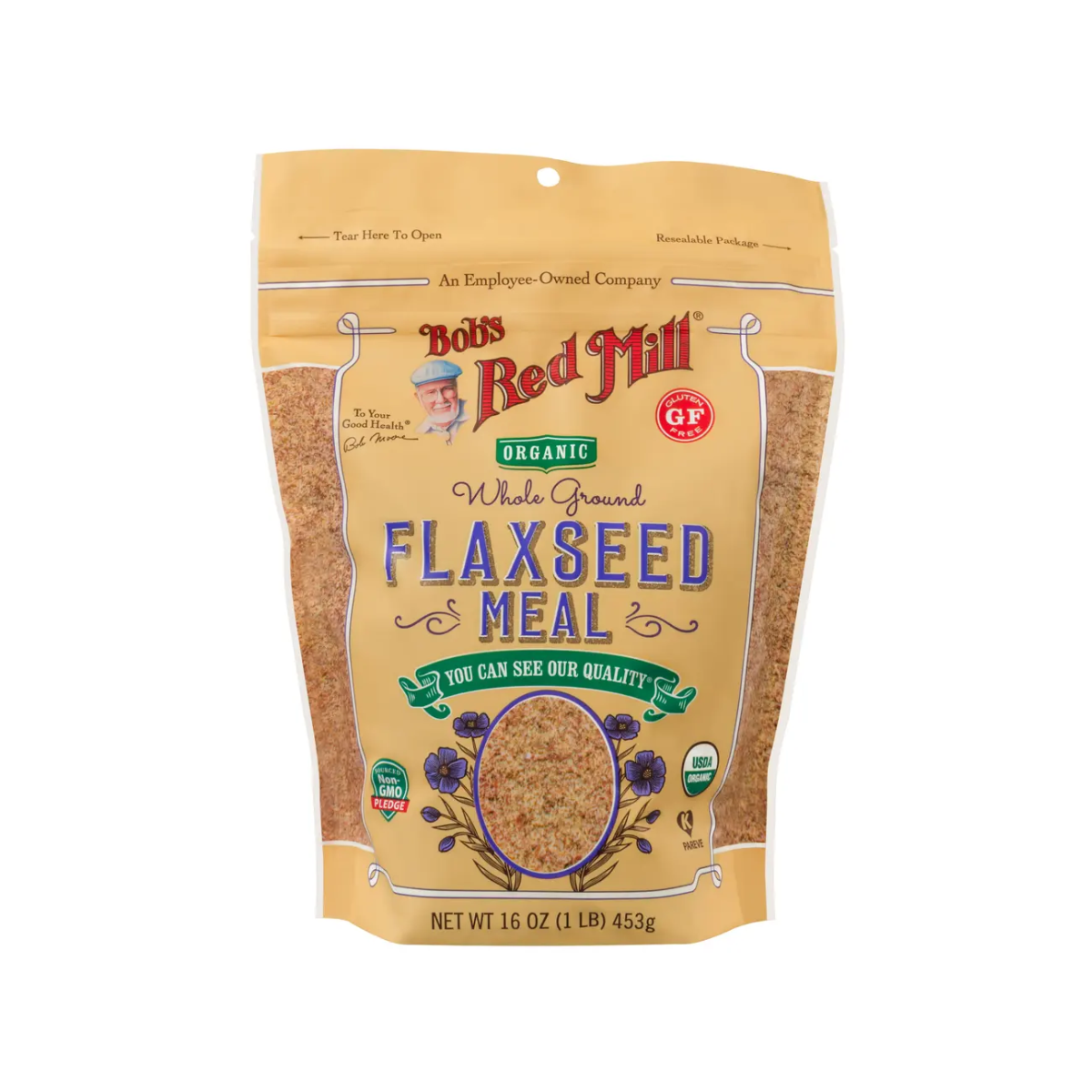 Bob's Red Mill, Organic Whole Ground Flaxseed Meal Brown, Case Of 4, 16 oz