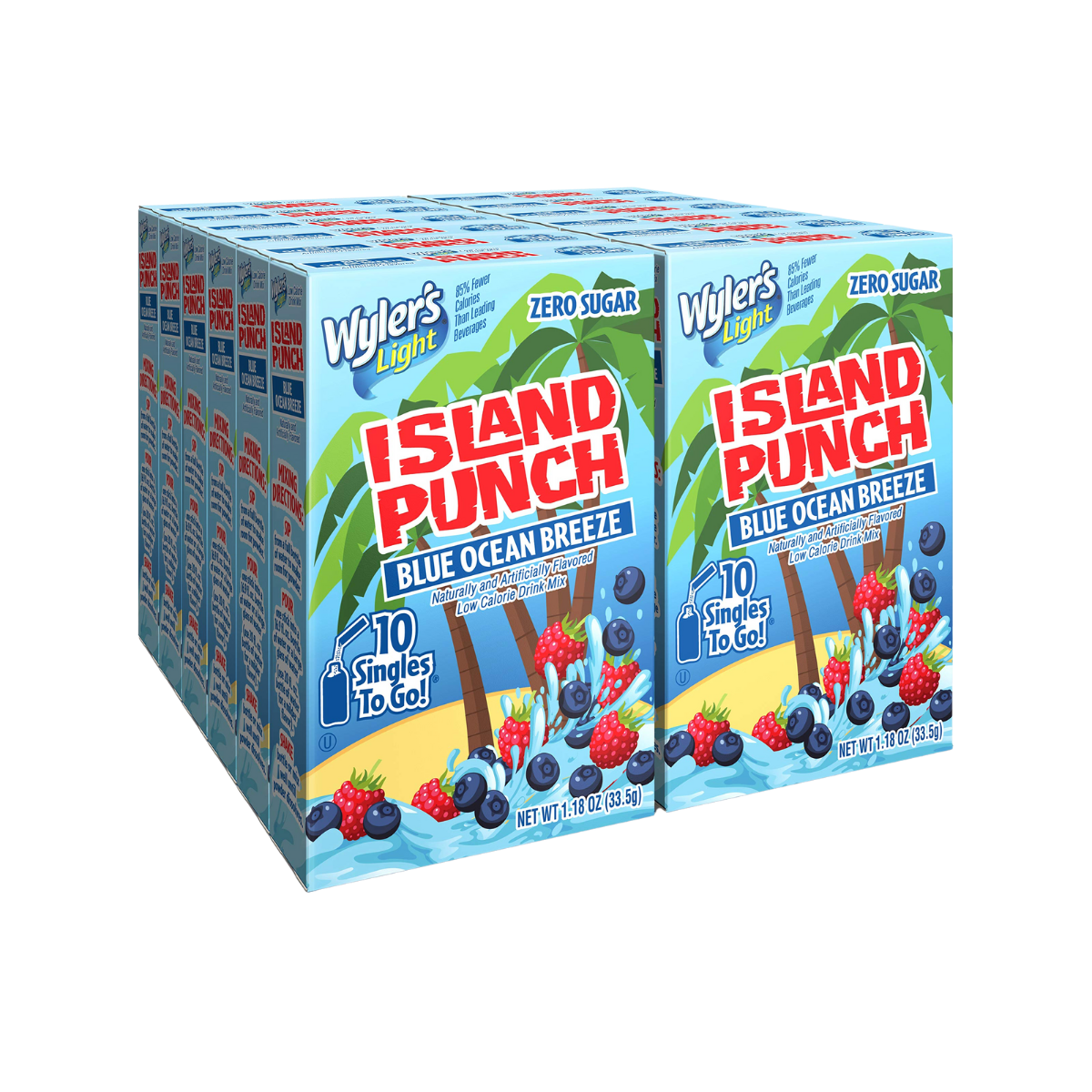 Wyler's Light Island Punch, Blue Ocean Breeze, 10 CT (Pack - 12)