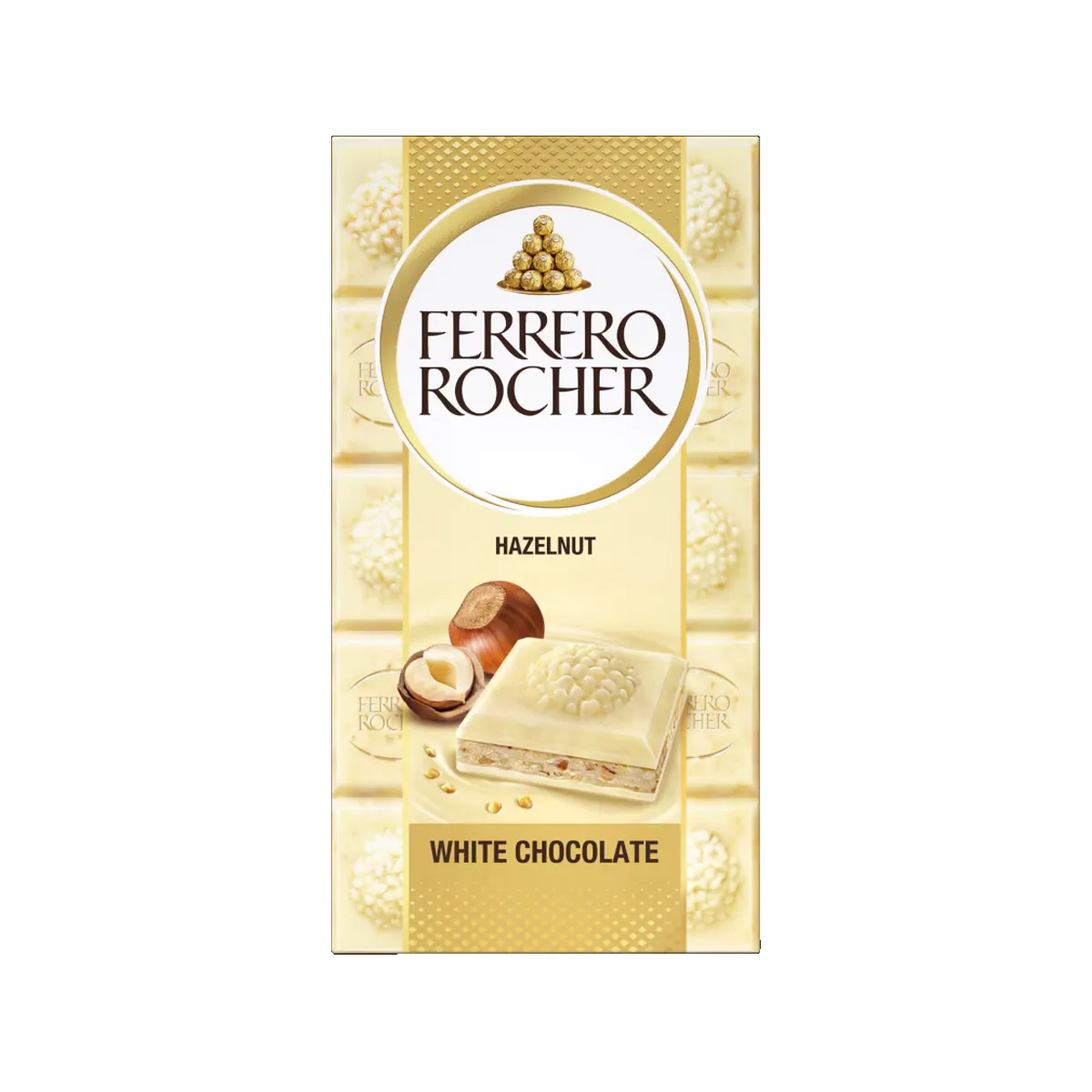 Ferrero Rocher Original White Hazelnut Chocolate Bar 90G
