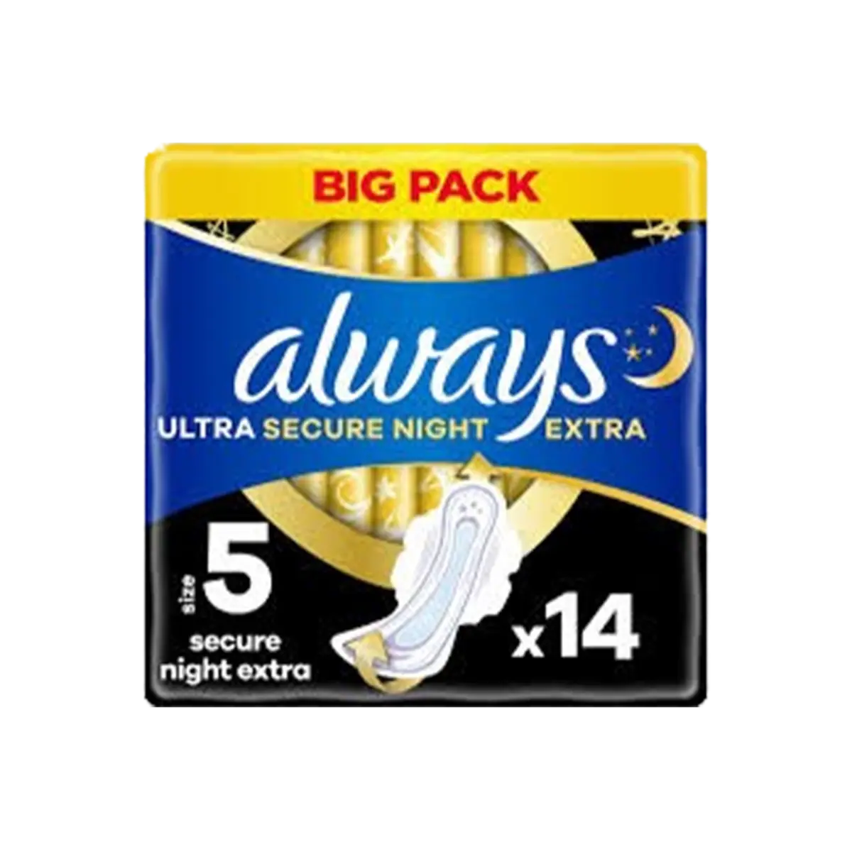 Always Sanitary Towels Ultra Night Size 5 Wings 14 Per