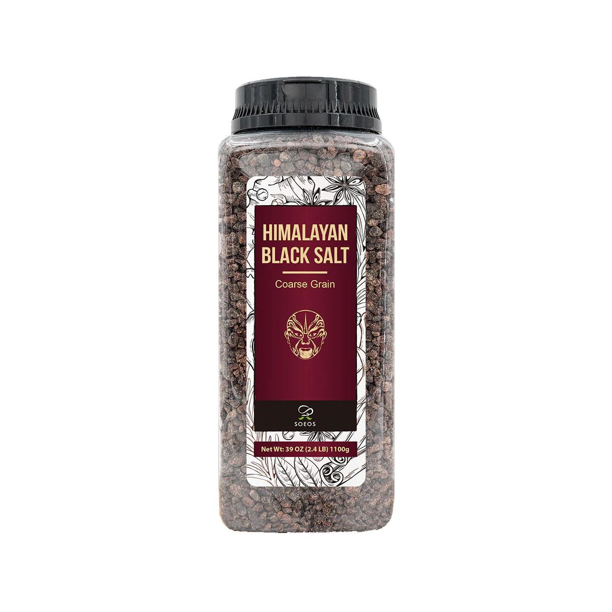 Soeos Himalayan Black Salt - Case of 16 - 2.4 lb