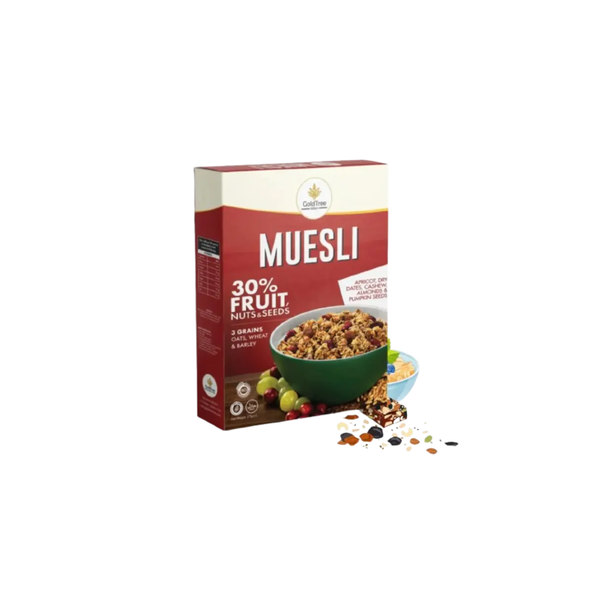 Gold Tree Muesli 30% Fruit Nuts And Seeds Cereals 375G