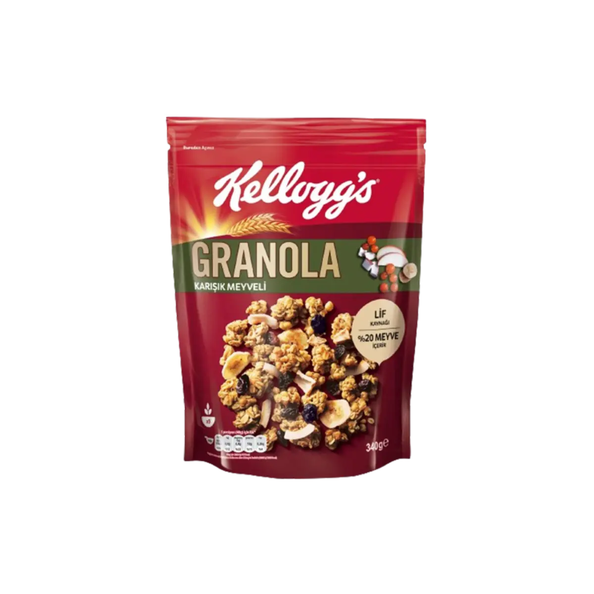 Kelloggs Granola Karä±Åÿä±K Meyveli 340 Gr