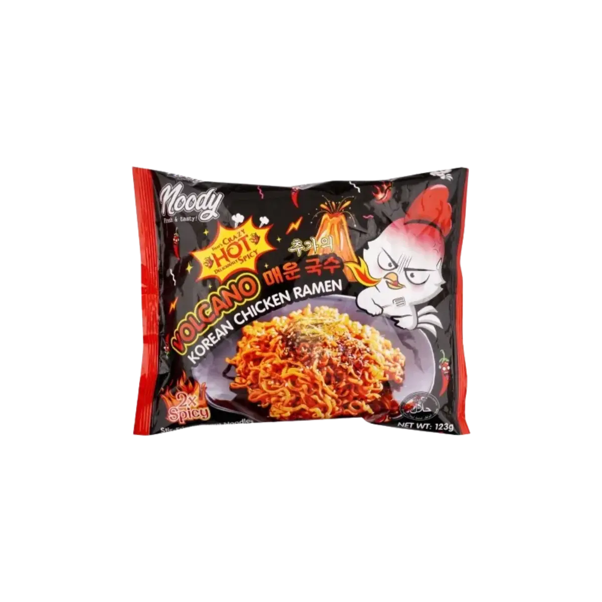 Volcano Noody Korean Chicken Ramen Carbonara 2X Spicy 123G