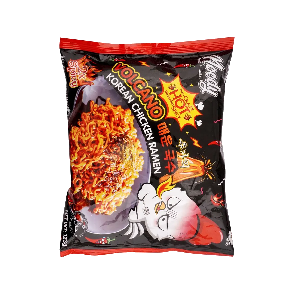 Volcano Noody Korean Chicken Ramen Hot Spicy 3X Spicy 123G