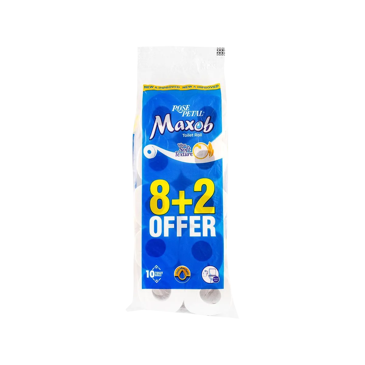 Rose Petal Toilet Roll Maxob 8+2 Offer 10Pack